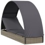 Liege mit runder Markise aus grauem synthetischem Rattan, 211 x 57 x 140 cm von vidaXL, Liegen - Ref: Foro24-319643, Preis: 1...
