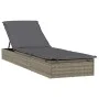 Lounger with round awning gray synthetic rattan 211x57x140 cm by vidaXL, Loungers - Ref: Foro24-319643, Price: 173,24 €, Disc...