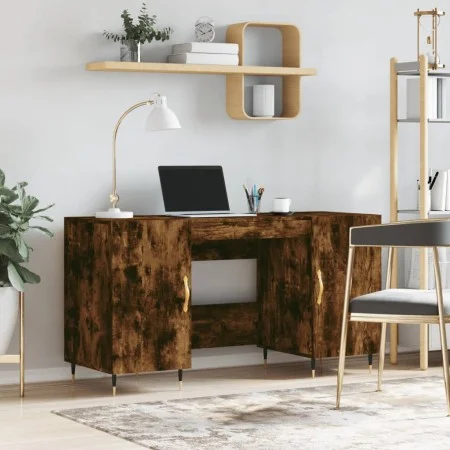 Escritorio madera de ingeniería roble ahumado 140x50x75 cm de vidaXL, Escritorios - Ref: Foro24-829529, Precio: 111,84 €, Des...