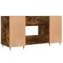 Escritorio madera de ingeniería roble ahumado 140x50x75 cm de vidaXL, Escritorios - Ref: Foro24-829529, Precio: 111,84 €, Des...