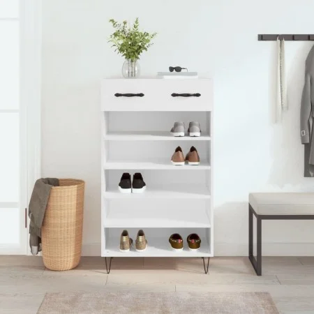 White engineered wood shoe rack 60x35x105 cm by vidaXL, Closets and storage - Ref: Foro24-829604, Price: 56,77 €, Discount: %