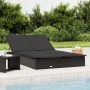 2-person synthetic rattan sun lounger with black cushions by vidaXL, Loungers - Ref: Foro24-319647, Price: 271,63 €, Discount: %