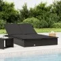 Tumbona 2 personas ratán sintético con cojines negro de vidaXL, Tumbonas - Ref: Foro24-319647, Precio: 278,99 €, Descuento: %