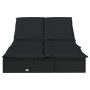 2-person synthetic rattan sun lounger with black cushions by vidaXL, Loungers - Ref: Foro24-319647, Price: 271,63 €, Discount: %