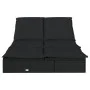 Tumbona 2 personas ratán sintético con cojines negro de vidaXL, Tumbonas - Ref: Foro24-319647, Precio: 278,99 €, Descuento: %