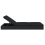 2-person synthetic rattan sun lounger with black cushions by vidaXL, Loungers - Ref: Foro24-319647, Price: 271,63 €, Discount: %