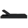 Tumbona 2 personas ratán sintético con cojines negro de vidaXL, Tumbonas - Ref: Foro24-319647, Precio: 278,99 €, Descuento: %
