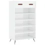 Mueble zapatero madera contrachapada blanco brillo 60x35x105 cm de vidaXL, Armarios y almacenamiento - Ref: Foro24-829582, Pr...