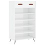 Schuhschrank aus glänzend weißem Sperrholz, 60 x 35 x 105 cm von vidaXL, Schränke und Lagerung - Ref: Foro24-829582, Preis: 6...