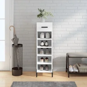 White engineered wood shoe rack 30x35x105 cm by vidaXL, Closets and storage - Ref: Foro24-829684, Price: 75,63 €, Discount: %