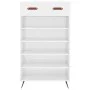 Mueble zapatero madera contrachapada blanco brillo 60x35x105 cm de vidaXL, Armarios y almacenamiento - Ref: Foro24-829582, Pr...