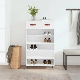 Weißes Schuhregal aus Holzwerkstoff, 60 x 35 x 105 cm von vidaXL, Schränke und Lagerung - Ref: Foro24-829580, Preis: 59,39 €,...