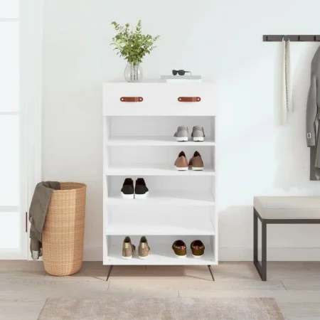 White engineered wood shoe rack 60x35x105 cm by vidaXL, Closets and storage - Ref: Foro24-829580, Price: 59,39 €, Discount: %