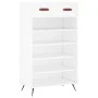 White engineered wood shoe rack 60x35x105 cm by vidaXL, Closets and storage - Ref: Foro24-829580, Price: 59,39 €, Discount: %