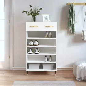 White engineered wood shoe rack 60x35x105 cm by vidaXL, Closets and storage - Ref: Foro24-829588, Price: 89,78 €, Discount: %