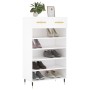 Weißes Schuhregal aus Holzwerkstoff, 60 x 35 x 105 cm von vidaXL, Schränke und Lagerung - Ref: Foro24-829588, Preis: 91,16 €,...