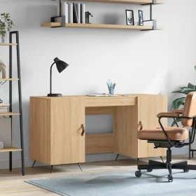 Schreibtisch aus Sonoma-Eichenholzwerkstoff, 140 x 50 x 75 cm von vidaXL, Schreibtische - Ref: Foro24-829519, Preis: 111,47 €...