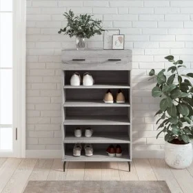 Engineered wood gray Sonoma shoerack 60x35x105 cm by vidaXL, Closets and storage - Ref: Foro24-829634, Price: 64,99 €, Discou...