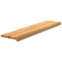 Peldaños de escalera 12 uds madera maciza roble marrón claro