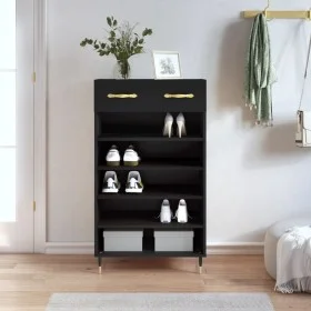 Black engineered wood shoe rack 60x35x105 cm by vidaXL, Closets and storage - Ref: Foro24-829589, Price: 90,22 €, Discount: %