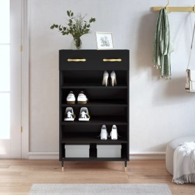 Zapatero madera de ingeniería negro 60x35x105 cm de vidaXL, Armarios y almacenamiento - Ref: Foro24-829589, Precio: 91,58 €, ...