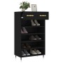Black engineered wood shoe rack 60x35x105 cm by vidaXL, Closets and storage - Ref: Foro24-829589, Price: 91,58 €, Discount: %