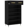 Black engineered wood shoe rack 60x35x105 cm by vidaXL, Closets and storage - Ref: Foro24-829589, Price: 91,58 €, Discount: %