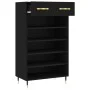 Zapatero madera de ingeniería negro 60x35x105 cm de vidaXL, Armarios y almacenamiento - Ref: Foro24-829589, Precio: 90,17 €, ...