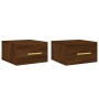 Wall bedside tables 2 pcs brown oak color 35x35x20 cm by vidaXL, Lockers and storage cabinets - Ref: Foro24-829803, Price: 49...