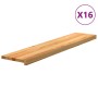 Peldaños de escalera 16 uds madera maciza roble marrón claro