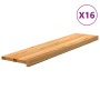 Peldaños de escalera 16 uds madera maciza roble marrón claro