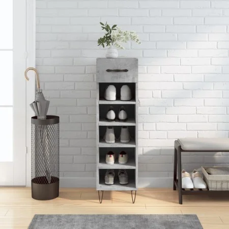 Zapatero madera de ingeniería gris hormigón 30x35x105 cm de vidaXL, Armarios y almacenamiento - Ref: Foro24-829672, Precio: 4...