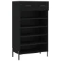 Black engineered wood shoe rack 60x35x105 cm by vidaXL, Closets and storage - Ref: Foro24-829621, Price: 81,29 €, Discount: %