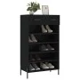 Black engineered wood shoe rack 60x35x105 cm by vidaXL, Closets and storage - Ref: Foro24-829621, Price: 81,29 €, Discount: %