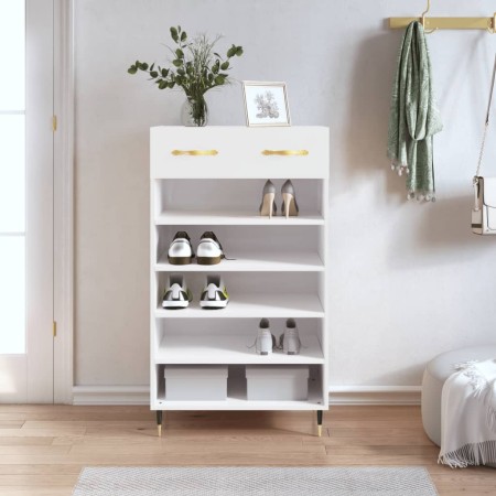 Schuhschrank aus glänzend weißem Sperrholz, 60 x 35 x 105 cm von vidaXL, Schränke und Lagerung - Ref: Foro24-829590, Preis: 6...