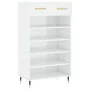 Mueble zapatero madera contrachapada blanco brillo 60x35x105 cm de vidaXL, Armarios y almacenamiento - Ref: Foro24-829590, Pr...