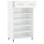 Mueble zapatero madera contrachapada blanco brillo 60x35x105 cm de vidaXL, Armarios y almacenamiento - Ref: Foro24-829590, Pr...