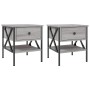 Bedside table 2 pcs Sonoma gray engineered wood 40x42x45 cm by vidaXL, Nightstands - Ref: Foro24-825960, Price: 79,17 €, Disc...