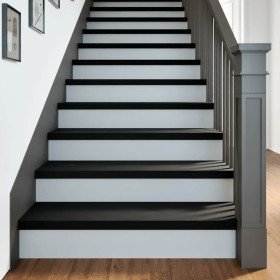 Peldaños de escalera 4 uds madera maciza roble marrón oscuro