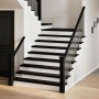 Peldaños de escalera 4 uds madera maciza roble marrón oscuro