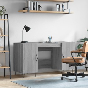Schreibtisch aus Sonoma-grauem Holzwerkstoff, 140 x 50 x 75 cm von vidaXL, Schreibtische - Ref: Foro24-829546, Preis: 115,20 ...