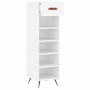 Zapatero madera de ingeniería blanco 30x35x105 cm de vidaXL, Armarios y almacenamiento - Ref: Foro24-829644, Precio: 43,79 €,...