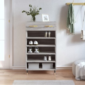 Sonoma gray engineered wood shoe rack 60x35x105 cm by vidaXL, Closets and storage - Ref: Foro24-829594, Price: 56,87 €, Disco...