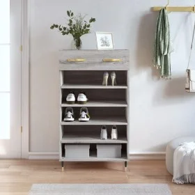 Sonoma gray engineered wood shoe rack 60x35x105 cm by vidaXL, Closets and storage - Ref: Foro24-829594, Price: 56,40 €, Disco...