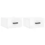 Mesitas de noche de pared 2 uds blanco brillo 35x35x20 cm de vidaXL, Taquillas y armarios de almacenamiento - Ref: Foro24-829...
