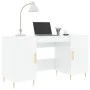 Schreibtisch aus glänzend weißem Sperrholz, 140 x 50 x 75 cm von vidaXL, Schreibtische - Ref: Foro24-829534, Preis: 149,52 €,...