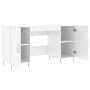 Schreibtisch aus glänzend weißem Sperrholz, 140 x 50 x 75 cm von vidaXL, Schreibtische - Ref: Foro24-829534, Preis: 151,73 €,...