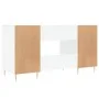 Schreibtisch aus glänzend weißem Sperrholz, 140 x 50 x 75 cm von vidaXL, Schreibtische - Ref: Foro24-829534, Preis: 149,52 €,...