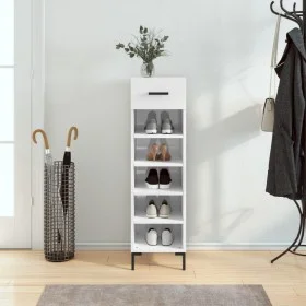 Glossy white plywood shoe cabinet 30x35x105 cm by vidaXL, Closets and storage - Ref: Foro24-829678, Price: 43,74 €, Discount: %