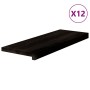 Peldaños de escalera 12 uds madera maciza roble marrón oscuro